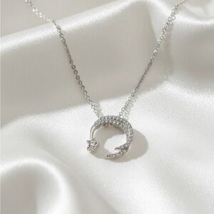 Crescent Moon Star Necklace